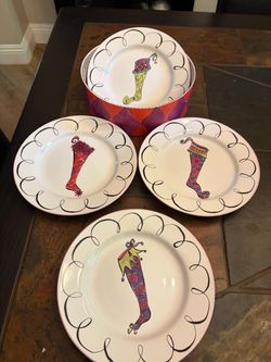 Set of 4 holiday dessert or salad plates by Rosanna