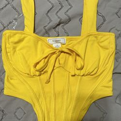 Yellow Cropped Shirt