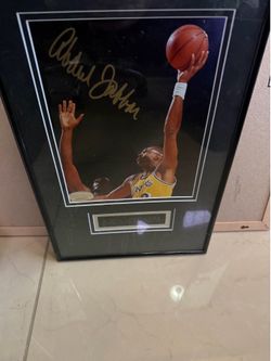 Kareem Abdul Jabbar Lakers NBA Frame Field of Dreams Autograph Signed