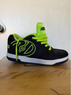 Heelys Black & Neon Yellow Roller Shoes Size US 9 Unisex