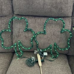 2 lighted Shamrock St. Patrick’s Day Decorations