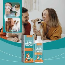 Dog mouthwash - Care for your pet's oral hygiene, clean tartar and bad breath. Dog mouthwash