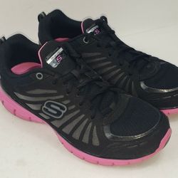 Skechers Womens 7.5 M Tone Ups Running Sneakers Lace Up Athletic Shoes 11775