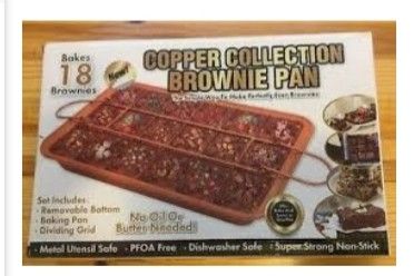 NEW Copper Collection Brownie Pan