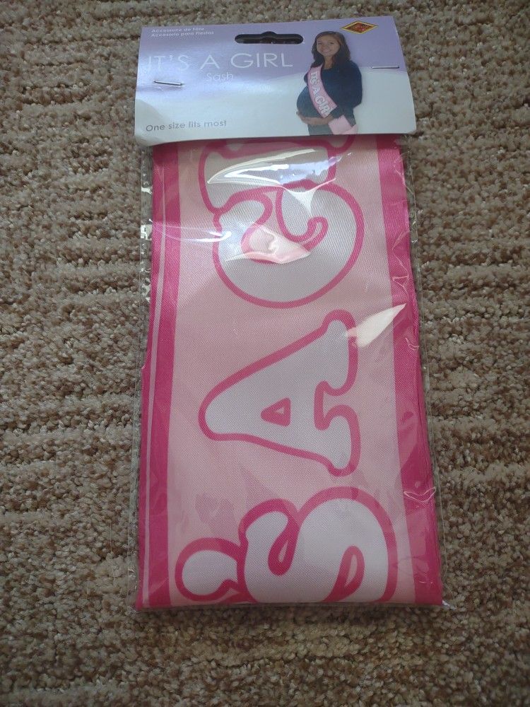 It's A Girl Sash Baby Shower NEW