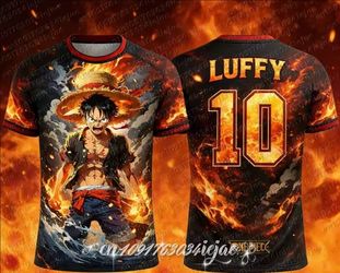 Black anime one piece jersey