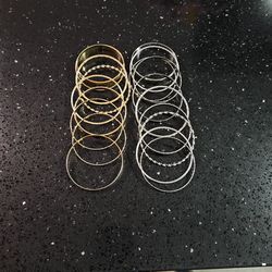 Silver And Gold(Brass) Bracelets 