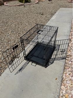 iCrate Fold & Carry Double Door Collapsible Wire Pet / Dog Crate - 24 inch