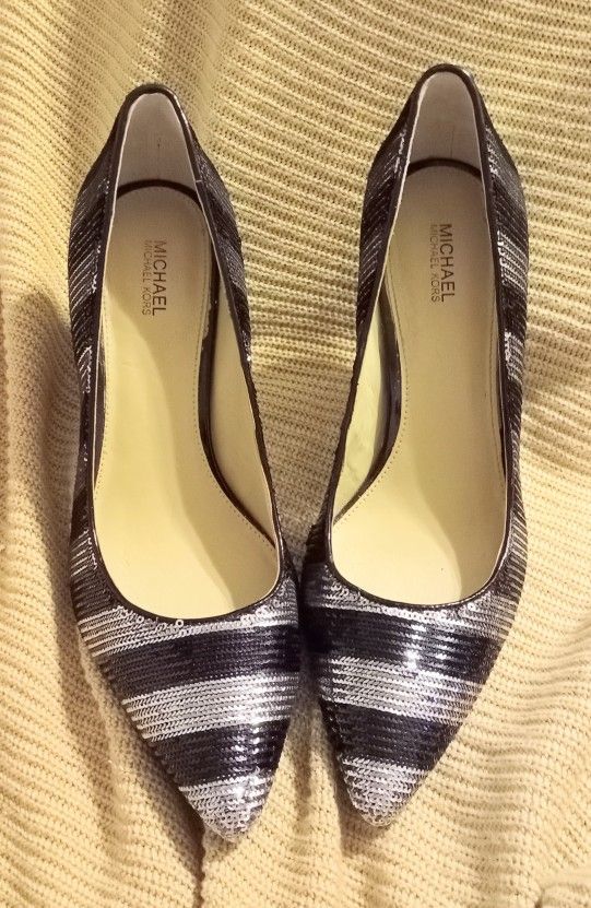 Michael Kors Black and Silver Women's High Hills 