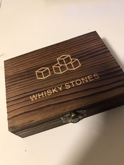 Wooden box whisky stone whiskey chilled cube