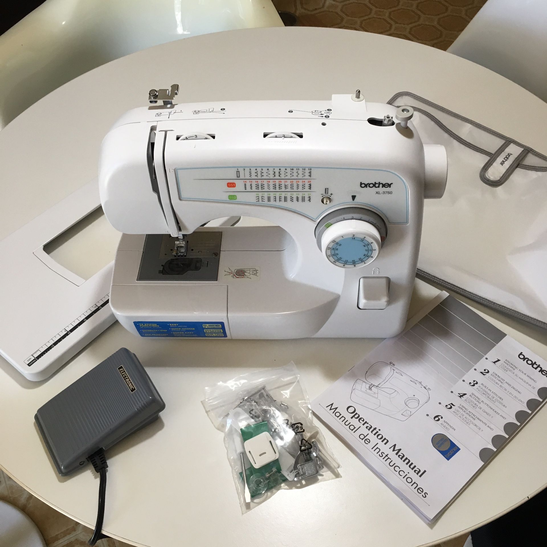 Brother XL-3750 sewing machine used once!