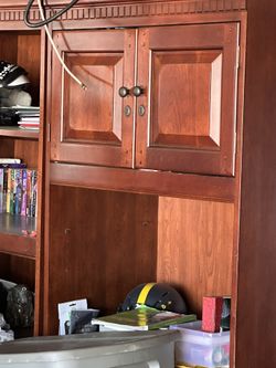 Beautiful Large Office Writing Desk With Bookcase
