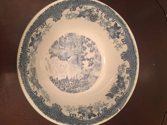 English Village Japan Blue and White Transferware Bowl