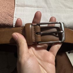 tan imitation leather belt