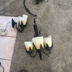 Small Chandelier And Matching Sconce