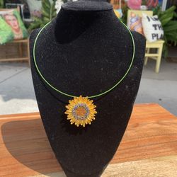 Rhinestone Sunflower Brooch 