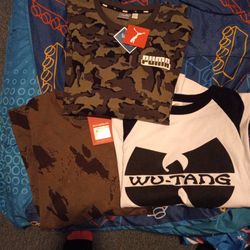 Mens XL Camo Tshirts And Wu Tang