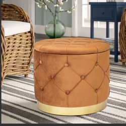 Round Velvet Multi-Function  Ottoman 