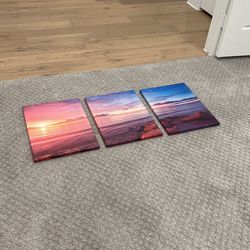 3 Piece Ocean Canvas Print
