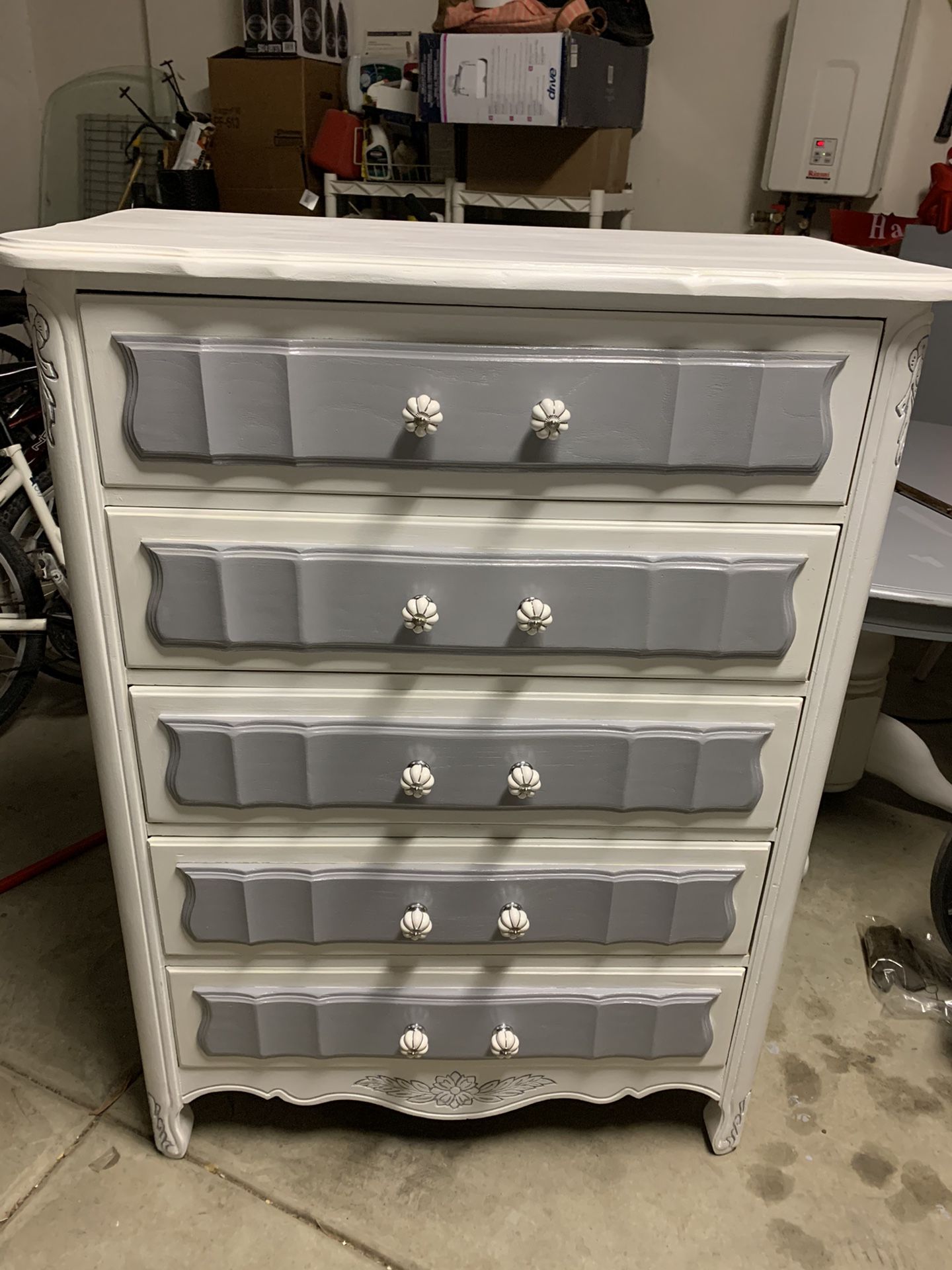Upcycled Dresser White/Grey (paint sealed)