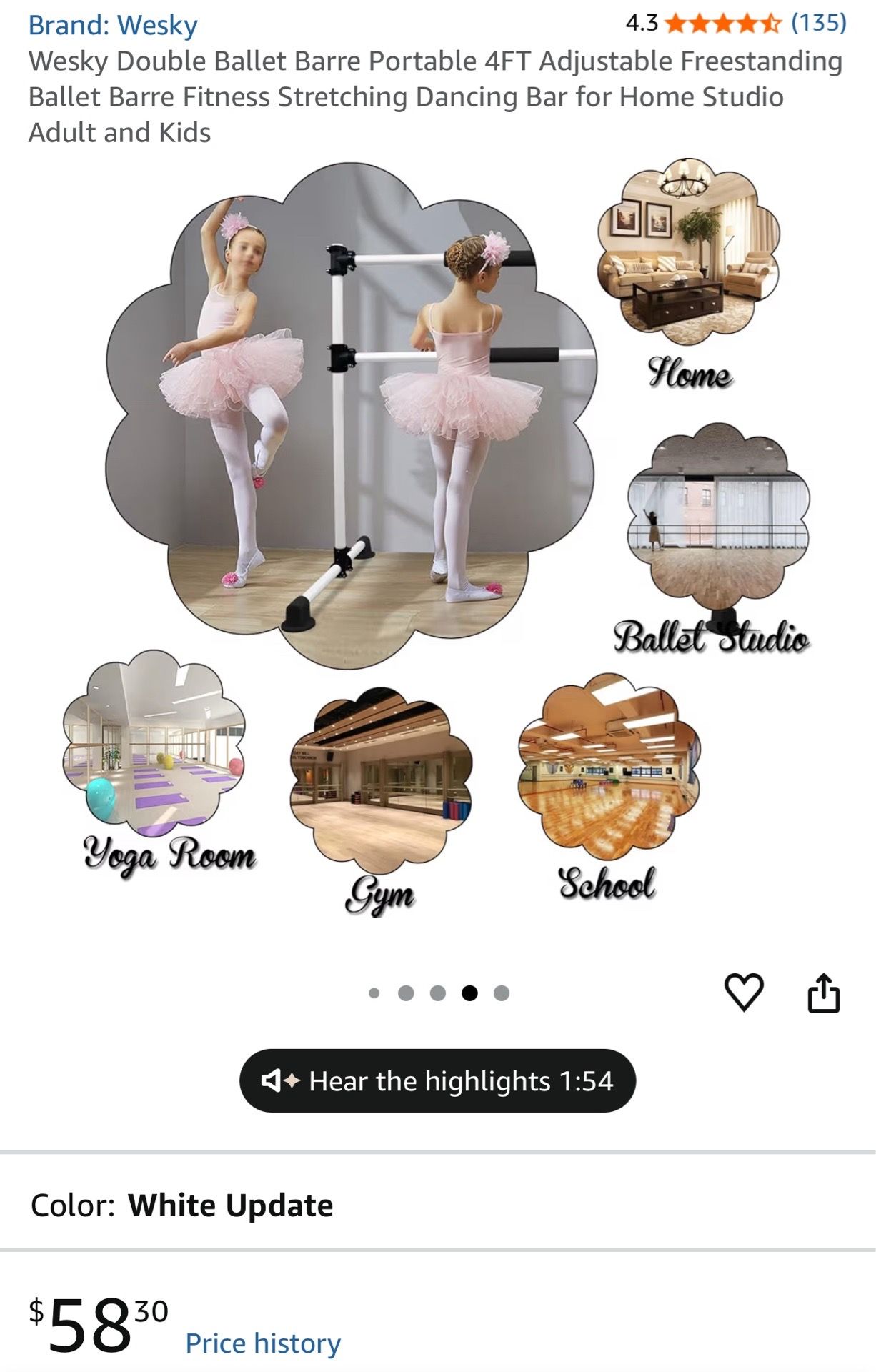 NEW Ballet Barre (Bar) & Mat *PLEASE READ DESCRIPTION