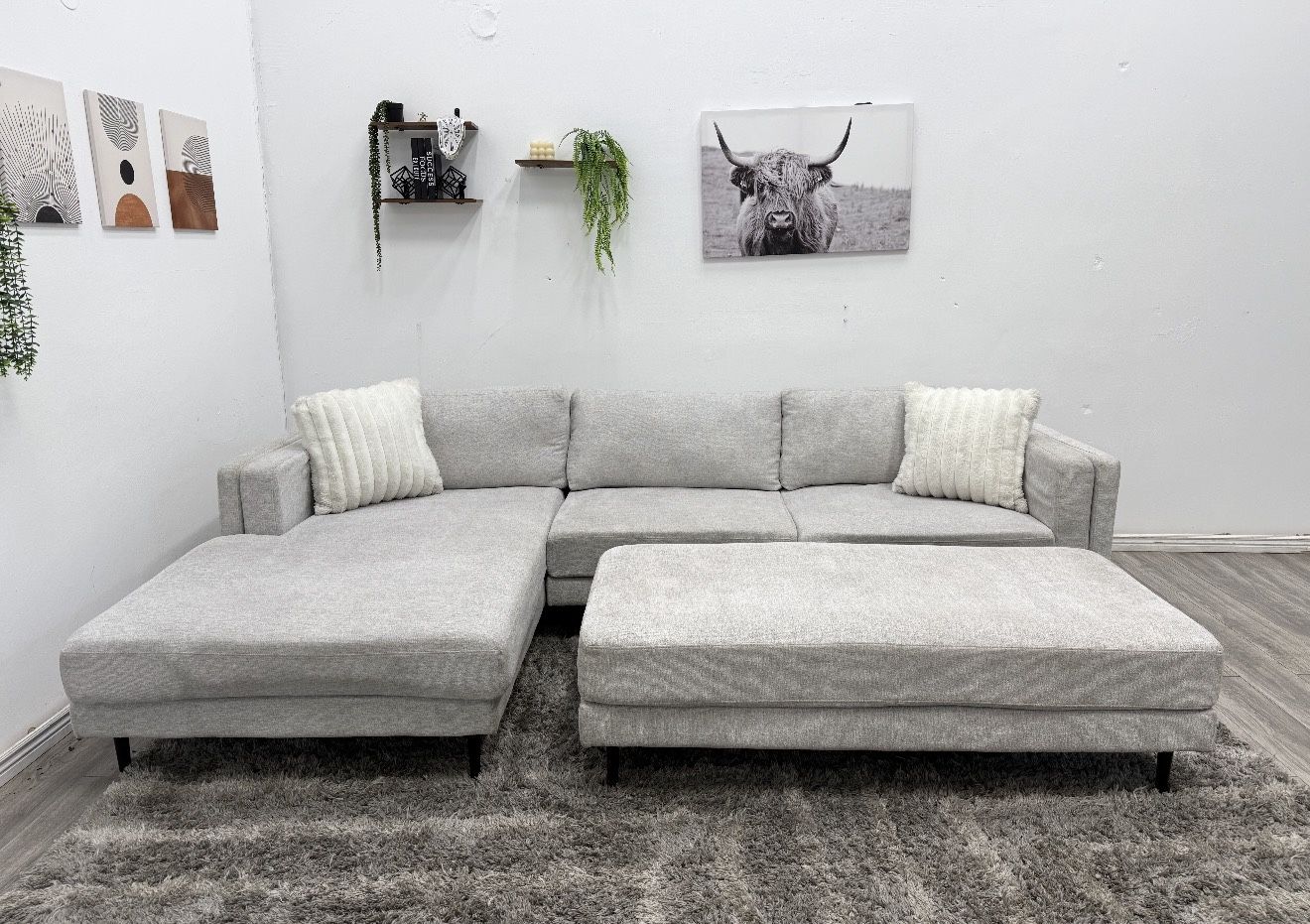 Grey Sectional Couch - Free Delivery