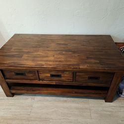 Coffee Table With Hidden Wheels