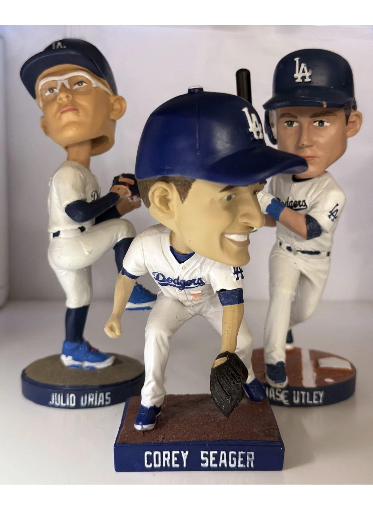BLEED BLUE!? Must Have Dodgers Trio Bobblehead Set Seager Utley Urias | WS Legends | Collector Lot