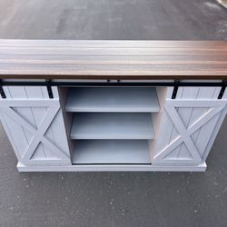 Destroyer Gray Barn Door Media Stand / Media Console / TV Stand / TV Console