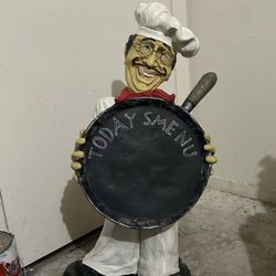 Chef Statue Chalkboard frypan