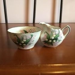 Miniature Bone China Pitcher and Bowl