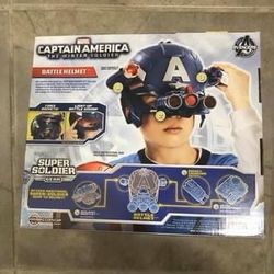 Captain America Battle Helmet Dual Shot Gauntlet, Lights, Rocket Launchers! Brand New! Retails $99!