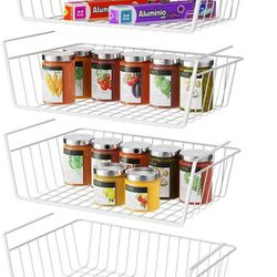 Under Shelves Metal Baskets Pantry Cabinet Organizer