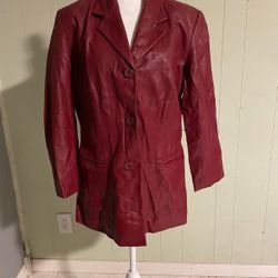 Women’s Red Leather Coat 