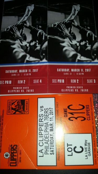 Clippers tickets. ..