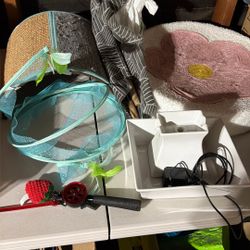 Lot Of Cat Stuff - Water Fountain, Bed, Hammock, Scratching Post, And More