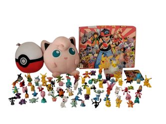 60+ Huge Mixed Lot Assorted Pokémon Plush Stuffed/ Box/Miniature Action Figures/New Condition. This product is a collection of over 60 Pokémon plush t