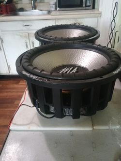 MA AUDIO 15" SPEAKER'S & A MONOBLOCK ROCKFORD FOSGATE AMP