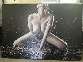Large Black and White Figure Canvas Wall Art