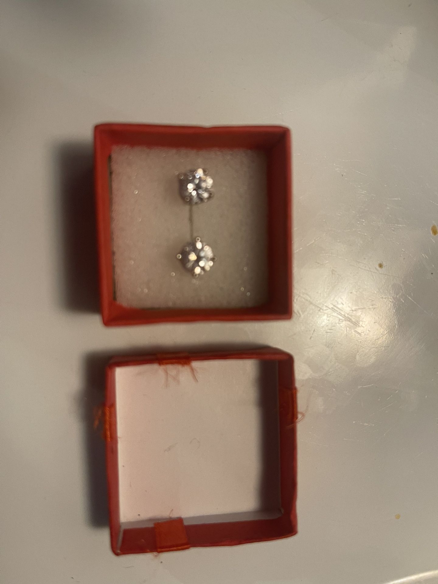 Silver Diamond Earrings 925