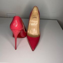 Christian Louboutin Pink Patent Leather Stiletto Heels – Size EU 37