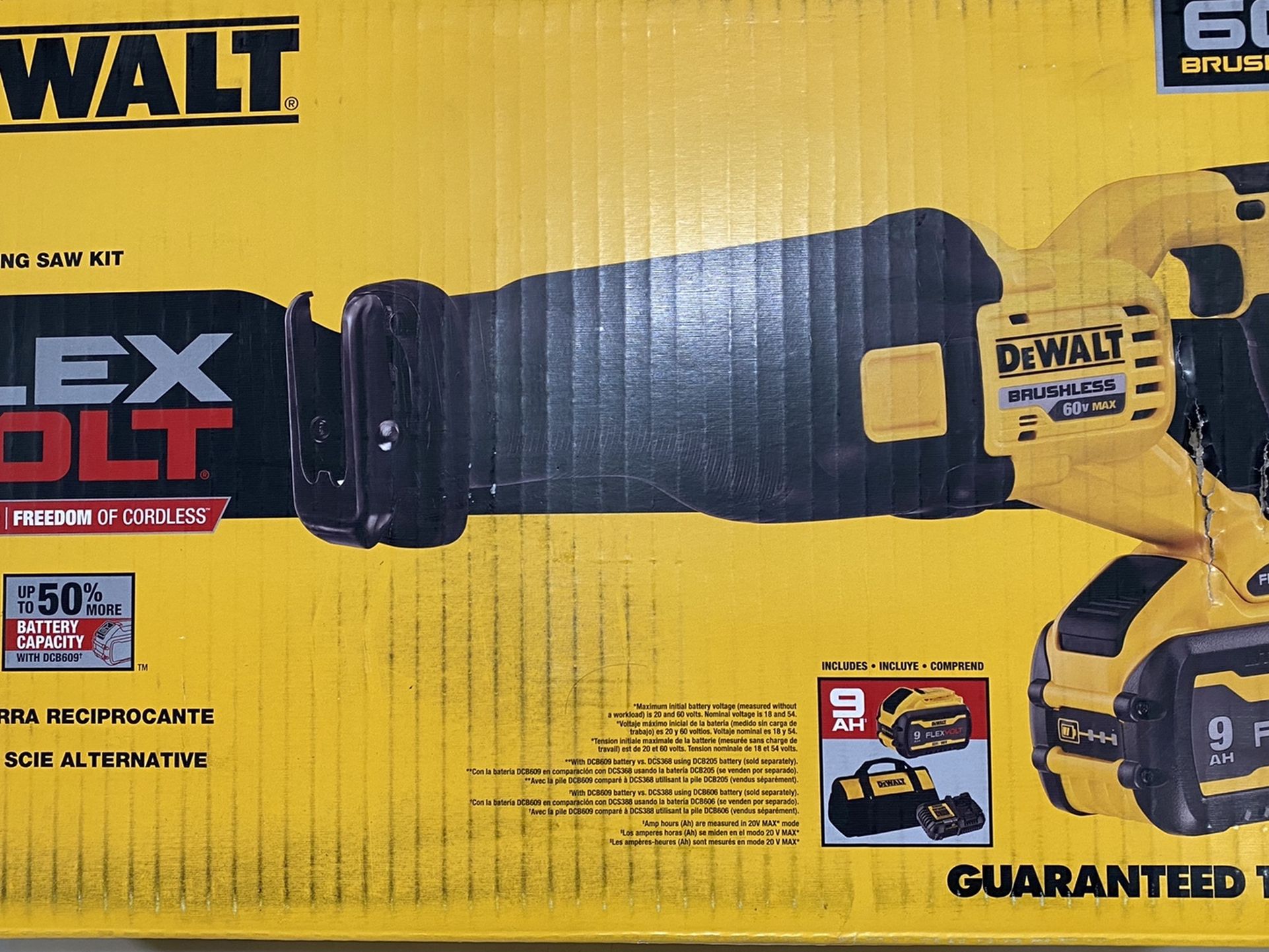 DEWALT. FLEXVOLT. 60Volt MAX. Brushless. Cordless. Reciprocating. Saw kit.