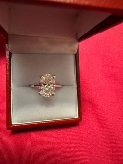 3ct Oval Lab Grown Diamond in Sterling Silver