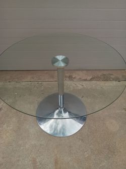 Round Glass Top Dining Table Chrome Base