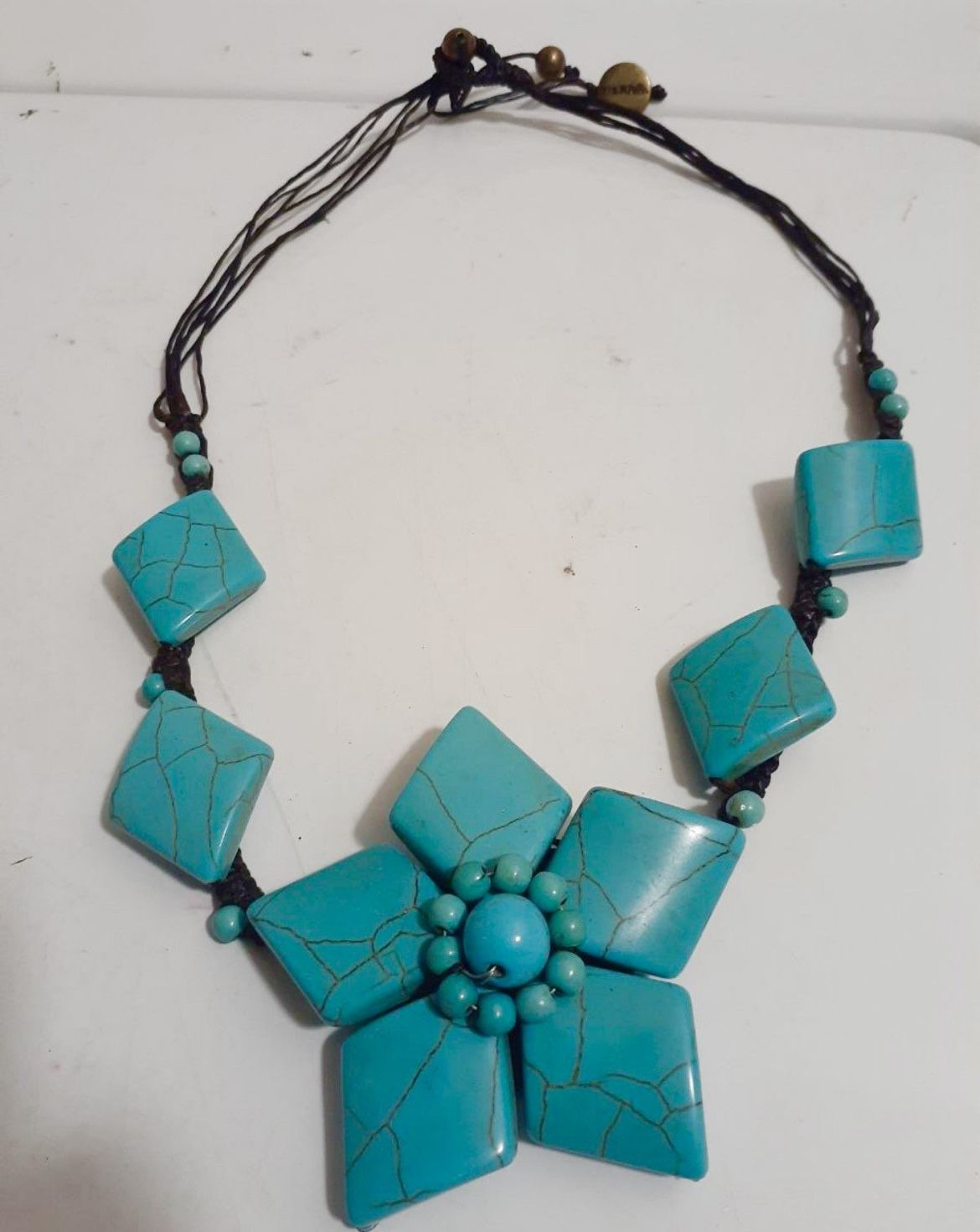 Vtg Genuine Turquoise Stone Necklace