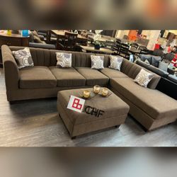 3 Pc Livingroom sectional sofa with ottoman