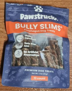 Pawstruck Natural Beef Bully Slims Gullet Chew Sticks for Dogs, 9 of 10 Count