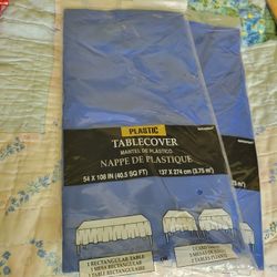 Two plastic tables cover 54x108in