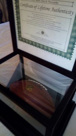 Michael Vick sighned football in Display case with certificate of authinticity