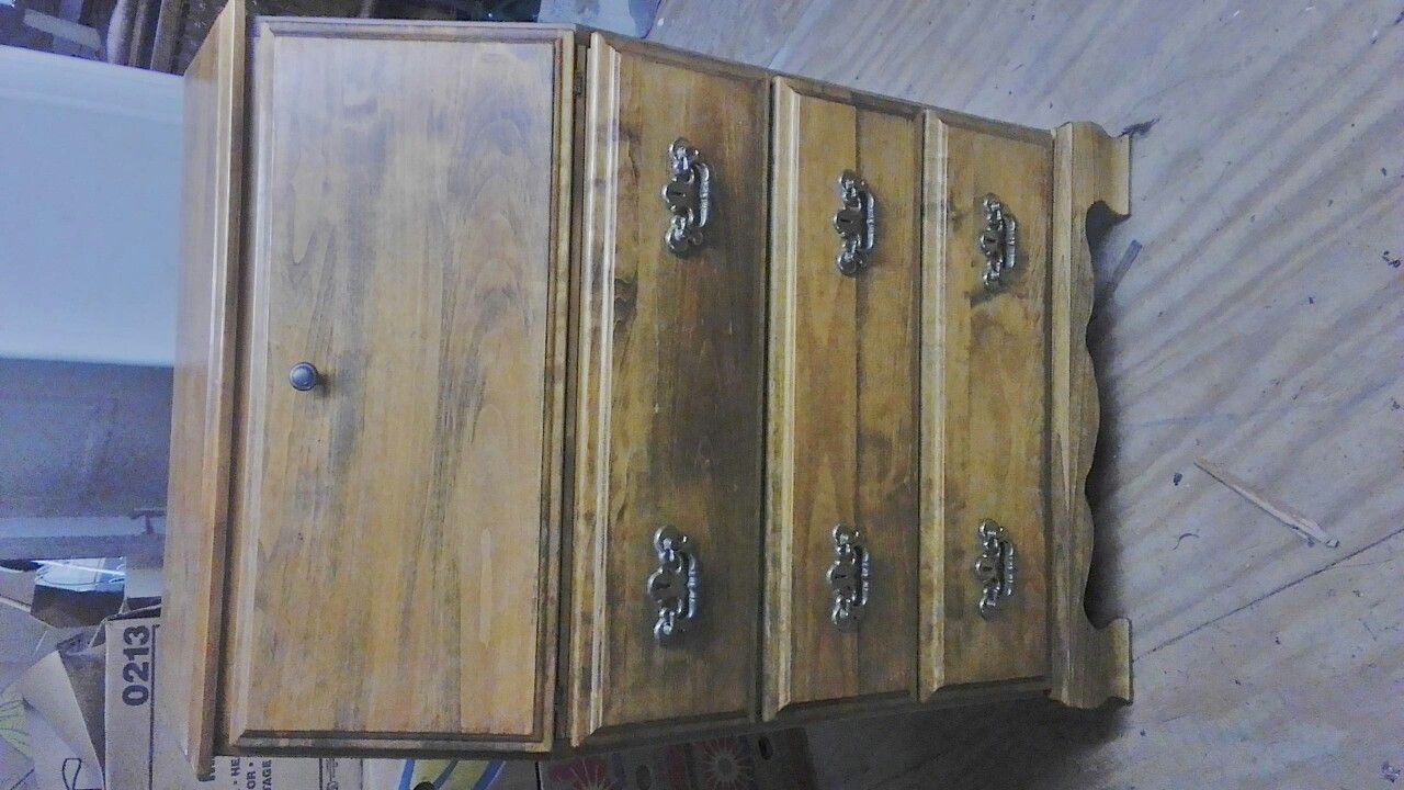 Colonial Style Wooden Desk/ Chest Drawers